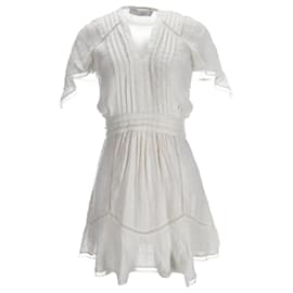 Vestido Mini de Lino Blanco con Detalles de Encaje Iro Balco