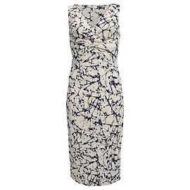 Michael Kors Midi-Kleid mit Batikmuster aus Creme-Baumwolle