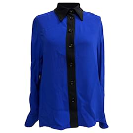 Blusa con bottoni bicolore Joseph in viscosa blu