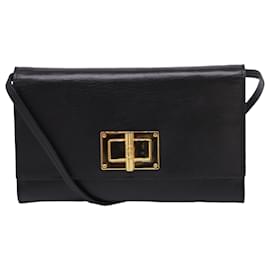 Tom Ford Natalia Clutch Tasche aus schwarzem Leder