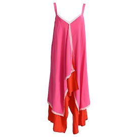 Ärmelloses Midi-Kleid mit V-Ausschnitt aus rosa Seide von Diane Von Furstenberg