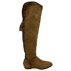 Botas altas de ante marrón con acento de borlas Jimmy Choo