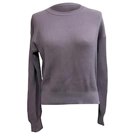 Rippstrick-Pullover in lila aus Baumwolle von Brunello Cucinelli