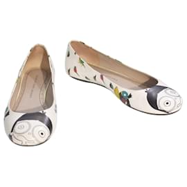 Ballerine in pelle bianca con stampa di uccelli Marc by Marc Jacobs per donne EU 36 US 6