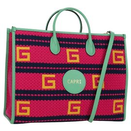 Borsa Capri della collezione Resort GUCCI Tessuti lavorati a maglia 2way 663709 Auth 173375SAM