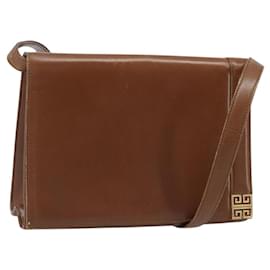 Borsa a Spalla GIVENCHY in Pelle Marrone Oro Auth bs33714 - Givenchy