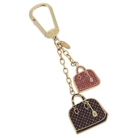 LOUIS VUITTON Portachiavi Iconico Charm metal Rosso Nero LV Auth LNZ441