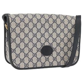 Gucci Bolso de Hombro GG Supreme PVC Navy Gold 001 904 0915 Auth BA11249