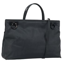 Borsa Gancini in nylon 2 in 1 nera e argento autentica Salvatore Ferragamo 166849