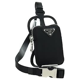 Custodia per telefono PRADA in nylon nero argento autentica 172423M