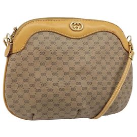 Gucci Borsa a Spalla Micro GG Supreme PVC Beige Oro 007 49 0819 Auth 173835