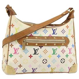LOUIS VUITTON Monogramm Multicolor Boulogne Tasche Weiß M92660 LV Auth BA10879