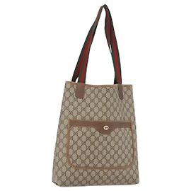 Borsa tote in PVC beige GG Supreme Web Sherry Line di GUCCI 89 02 003 Auth BA10945