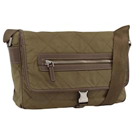 Borsa a Spalla PRADA in Nylon Marrone Argento Autentica ep13655