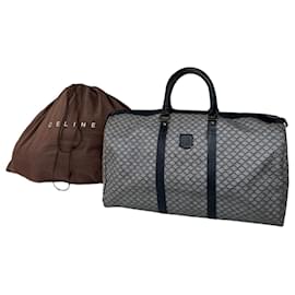 Vintage Celine Paris Triomphe Monogram Reisetasche Grau Marine Schwarz - Céline
