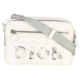 Borsa messenger safari in pelle di vitello grana bianca Christian Dior X DANIEL ARSHAM