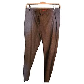 Autre Marque BARONIO Sportive Hose aus Wolle Grau Slim Fit