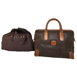 Céline Bolsa de viagem em couro monograma Triomphe Celine Paris vintage marrom