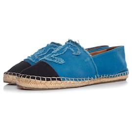 Chanel, blaue Leinensandalen
