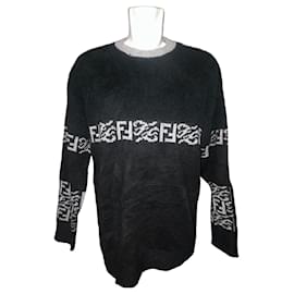 Schwarzer FF-Logo-Strickpullover von Fendi