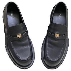 Mocassini Biggie Medusa Versace in pelle nera