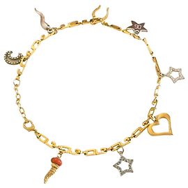 Espléndido collar DOLCE & GABBANA dorado con charms de la suerte