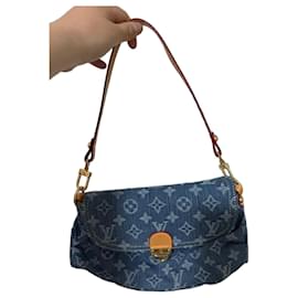 Borsa a Spalla in Denim Monogram Louis Vuitton