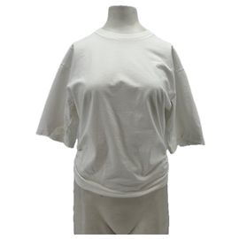 Camiseta blanca de algodón con fruncido Agolde