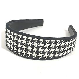 Christian Dior Houndstooth Logo Headband