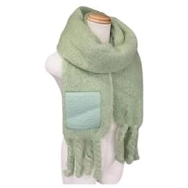 Sciarpa in lana e mohair verde Loewe