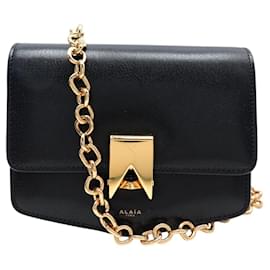 ALAIA LE PAPA SMALL AA1S01418CA212 SCHWARZE LEDERUMHÄNGETASCHE - Alaïa