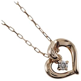 Collar de diamante en oro rosa K10 4℃ - Autre Marque