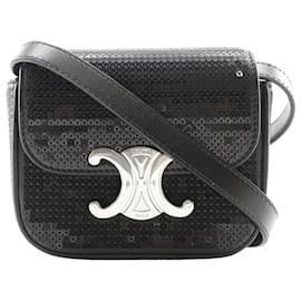 Borsa a spalla 2 in 1 in pelle con paillettes Mini Triomphe di Celine - Céline