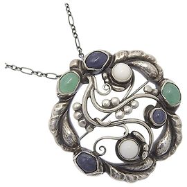 Autre Marque 2-in-1 Moonlight Blossom Halskette aus 925er Silber von Georg Jensen
