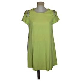 Vestido Versus Verde Lima con Alfileres Dorados