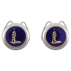 Autre Marque Gemelli in metallo con logo Trussardi