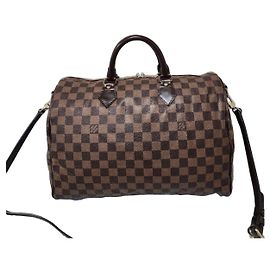 LOUIS VUITTON Damier Canvas Speedy Bandouliere 35 Bag Brown