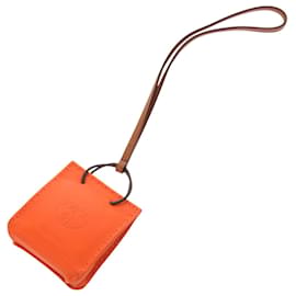 Hermes Orange Agneau Milo Handbag Charm - Hermès