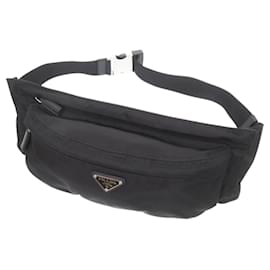 Sac banane/sac à bandoulière en nylon noir Prada