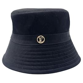 Schwarzer Baumwoll-Bucket-Hut von Louis Vuitton