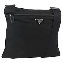 Borsa a Spalla PRADA Nylon Nero Argento Autentica 173914