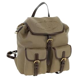 Zaino PRADA in tela beige oro Auth 168350V - Prada