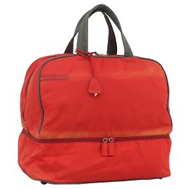 Borsa Boston PRADA in nylon rosso argento autentica mr1998
