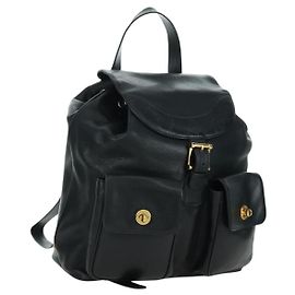 Autre Marque Rucksack aus schwarzem und goldenem Leder Auth LNZ354V von TIFFANY&Co.