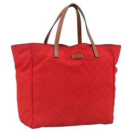 Borsa tote in tela GG Gucci in nylon oro rosso 282439 Auth bs33704