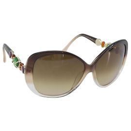 Bulgari Gafas de sol BVLGARI de plástico marrón Auth bs33710