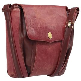 Borsa a Spalla Cartier in Pelle Rossa e Oro Auth ka2873