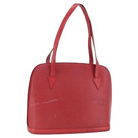LOUIS VUITTON Bolso de Hombro Epi Lussac Rojo M52287 LV Auth ka2880