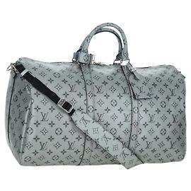 LOUIS VUITTON Borsa Keepall Bandoulière 50 Monogramma Argento M43848 Auth 171441SAM