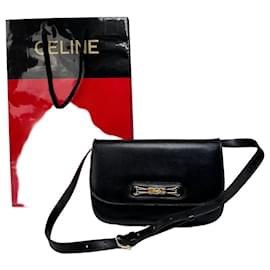 Céline Borsa a spalla in pelle vintage Celine nera